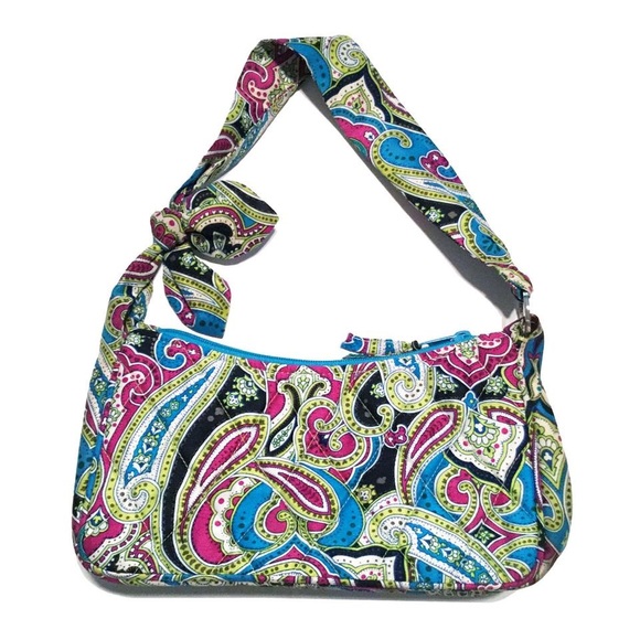 Vera Bradley Handbags - ⭐️Vera Bradley Daphne silk handbag nwt purple blue paisley knotted handle